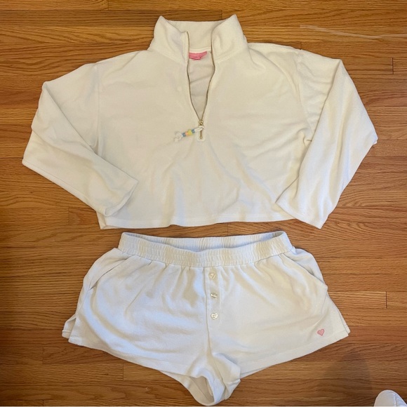 Stoney Clover x Target White Terry Cloth Quarter Zip + Shorts Set - Picture 2 of 5